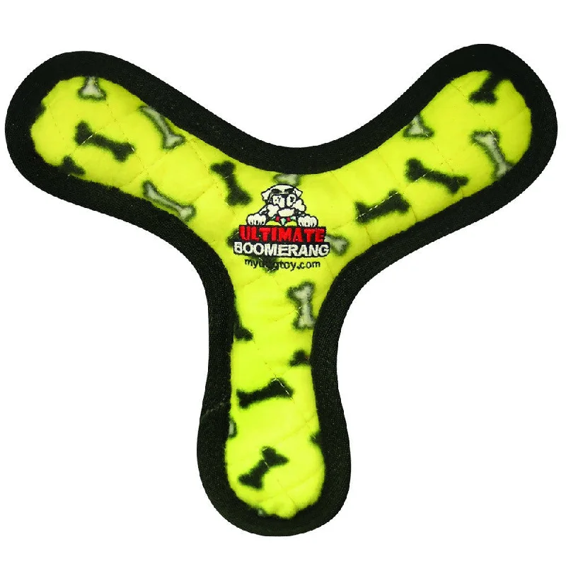 - Parrot toy selectionTuffy Ultimates Yellow Bones Boomerang Dog Toy