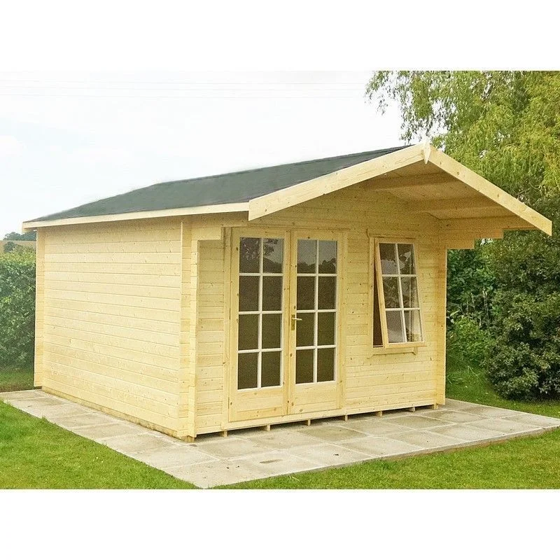 ---Shire Glenmore 15' 6" x 13' 8" Apex Log Cabin - Premium 34mm Cladding Tongue & Groove