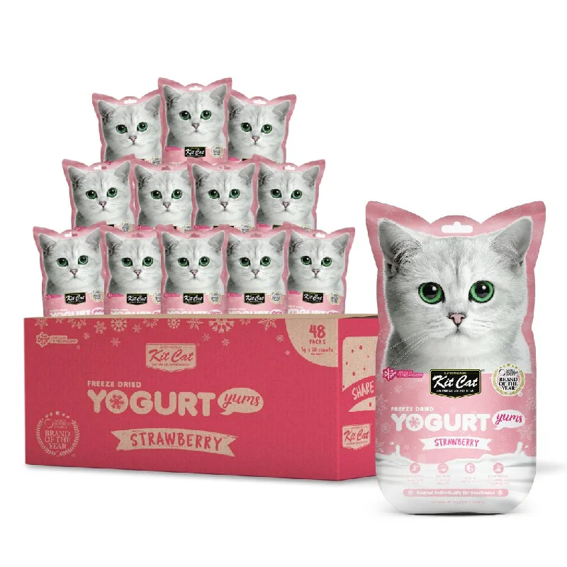    - Cat food discounts and promotions  [CTN OF 48] Kit Cat Freeze Dried Yogurt Yums Cat Treats - Strawberry (10pcs/pkt)