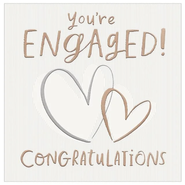 ---You're Engaged Two Hearts Engagement Card