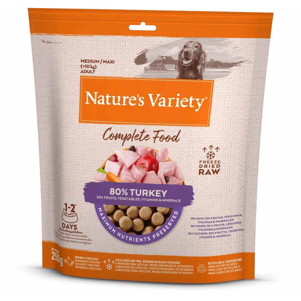 - Teething and chewing toys for puppiesNATURE'S VARIETY Dog Complete Freeze Dried Food Turkey For Adult Dogs 250g