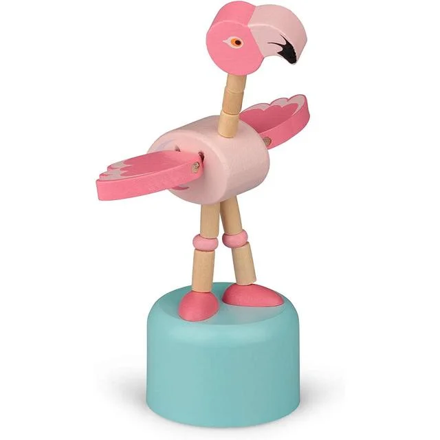 - Teething and chewing toys for puppiesWooden Push Base Flamingo Toy