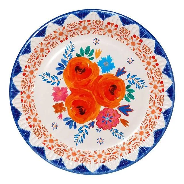 - Postoperative pet anti-licking Elizabethan collarBoho Floral 23cm Paper Party Plates   12 per pack