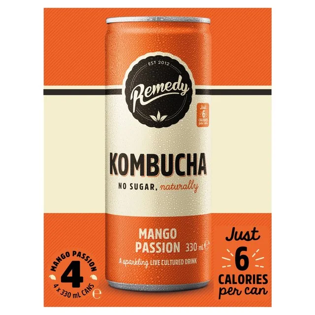 ---Remedy Kombucha Mango Passion Multipack   4 x 330ml