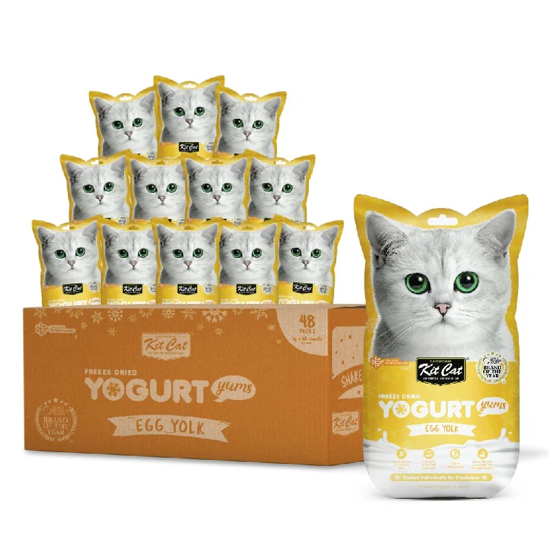 4. **Price and Purchasing**  [CTN OF 48] Kit Cat Freeze Dried Yogurt Yums Cat Treat - Egg Yolk (10pcs/pkt)