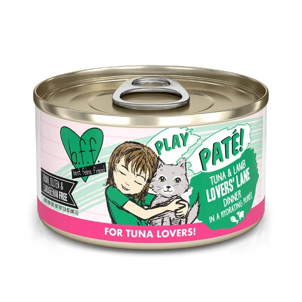    - Recommended online stores for cat food  Weruva B.F.F. PLAY PATÉ! Tuna & Lamb Lovers' Lane Dinner in a Hydrating Purée Wet Cat Food (2.8 Oz - 12pk)