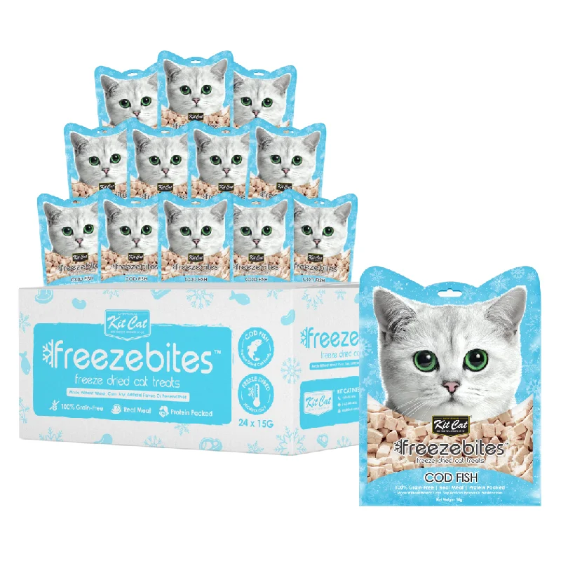 2. **Brand-Related**  [CTN OF 24] Kit Cat Freeze Bites Cat Treat - Cod Fish (15g)