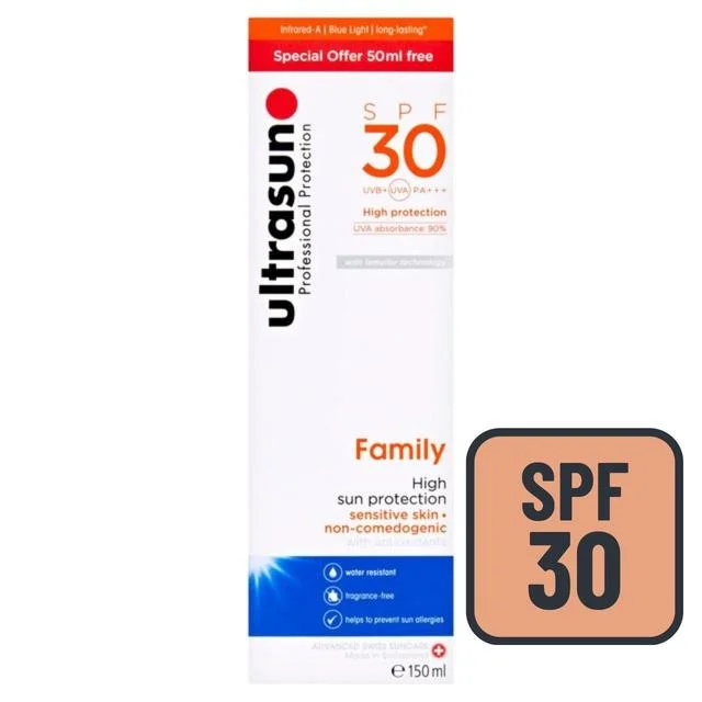 ---Ultrasun SPF 30 Family Sunscreen   150ml