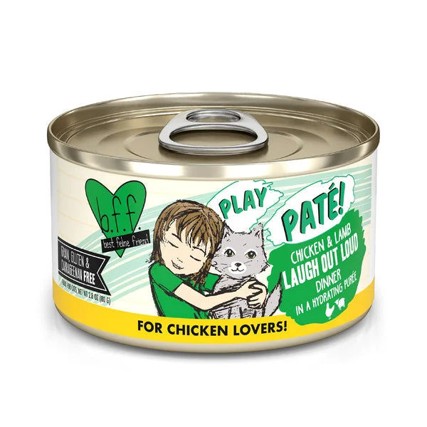 Cat FoodWeruva BFF PLAY Paté  Chicken & Lamb Laugh Out Loud Dinner in a Hydrating Purée Cat Food