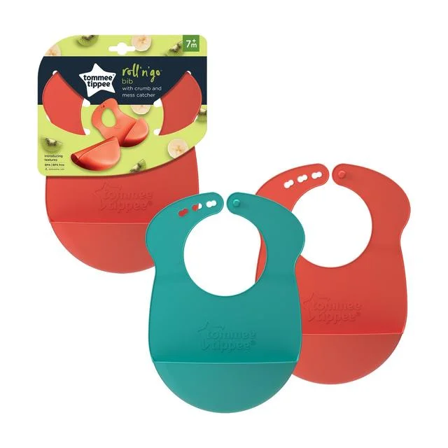 - Organic cotton dog bibsTommee Tippee Roll n Go Bib 7mths+ 1 EACH Assorted Colours