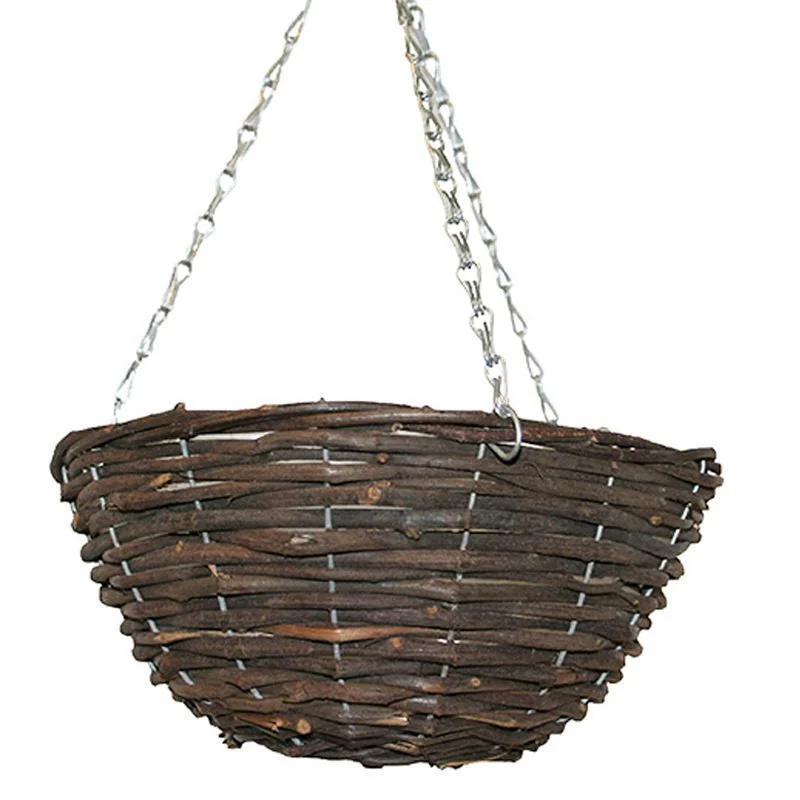 - Teething and chewing toys for puppies12 Inch Hanging Rattan Basket Black