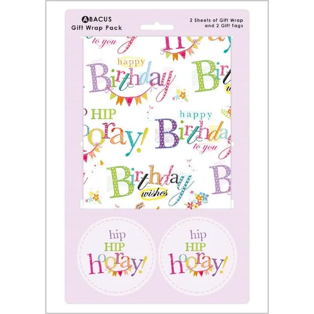 - Organic cotton dog bibsHappy Birthday Gift Wrap Sheets & Tags   2 per pack