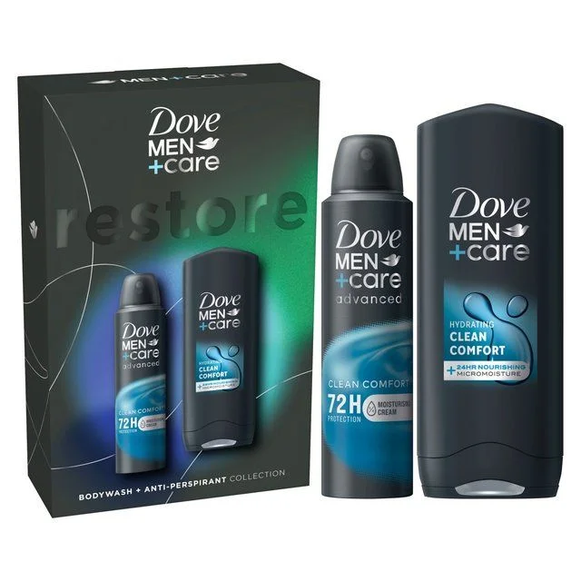 - Postoperative pet anti-licking Elizabethan collarDove Men+Care Clean Comfort Duo Gift Set