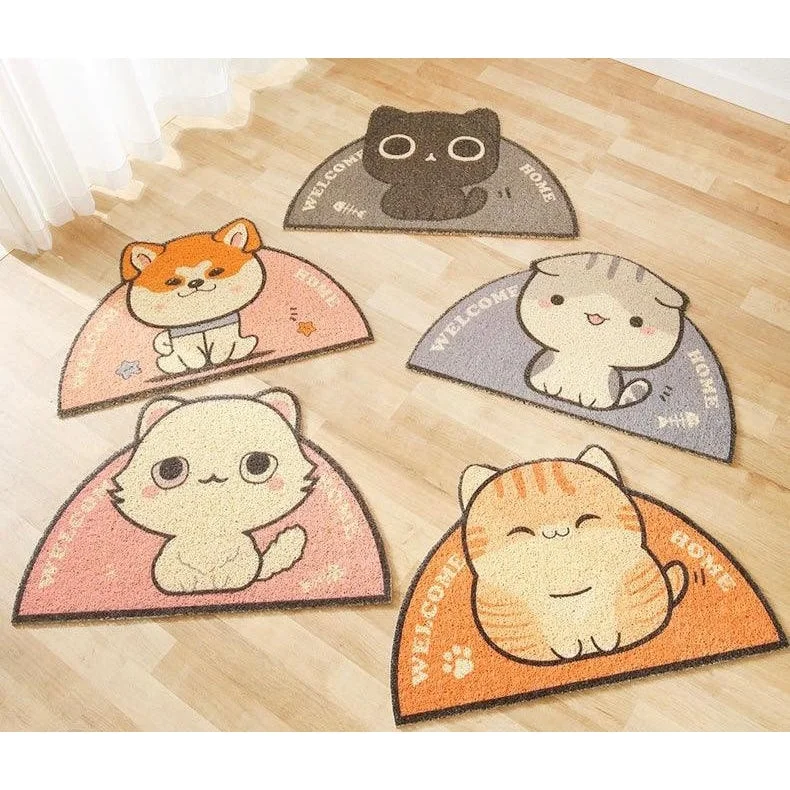 ---Cartoon Cat Litter Mat Feeding Mat