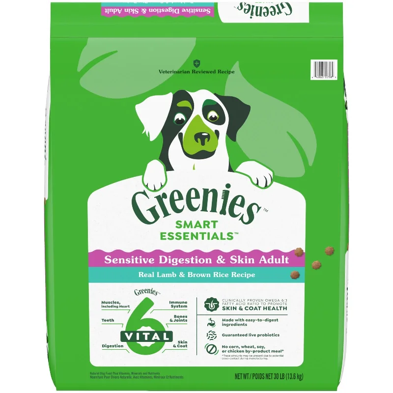 - Gastrointestinal conditioning dog foodGreenies Sensitive Digestion & Skin Lamb & Brown Rice Dog Food