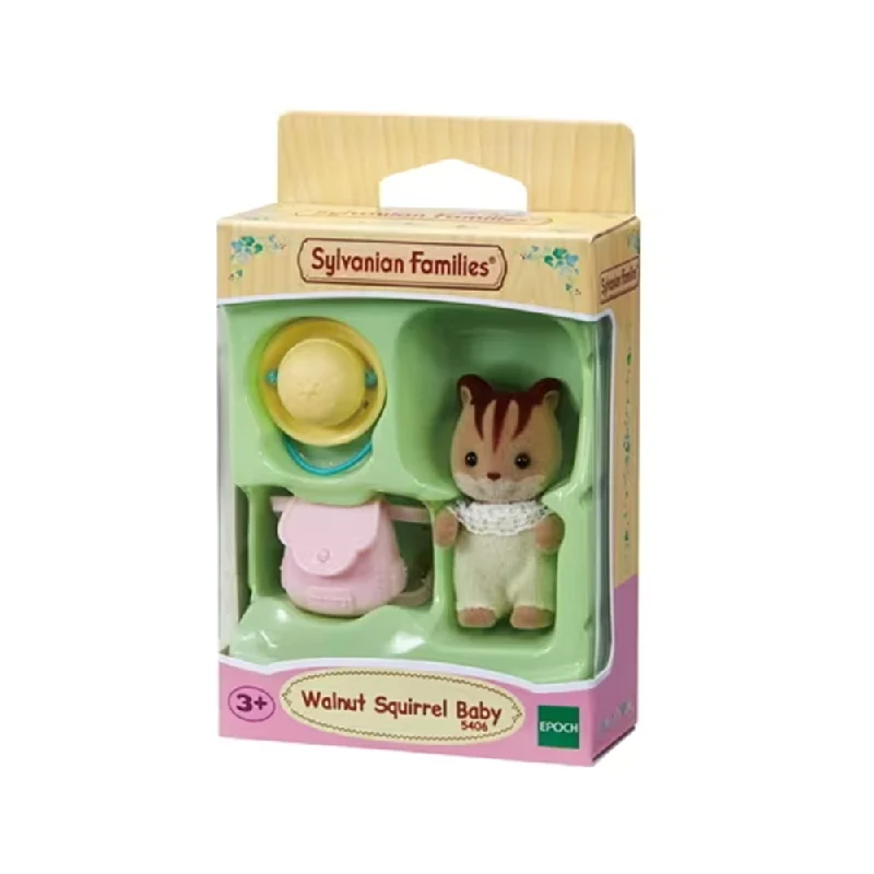  -Splash-proof food bowl AND Anti-choking slow food bowlSylvanian Families Walnut Squirrel Baby