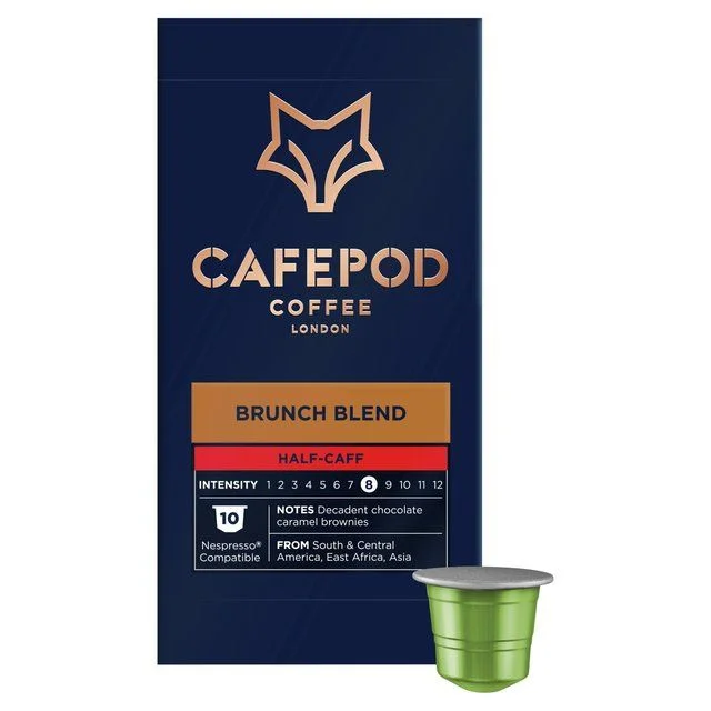  -Splash-proof food bowl AND Anti-choking slow food bowlCafePod Half-Caff Brunch Blend Nespresso Compatible Aluminium Coffee Pods   10 per pack