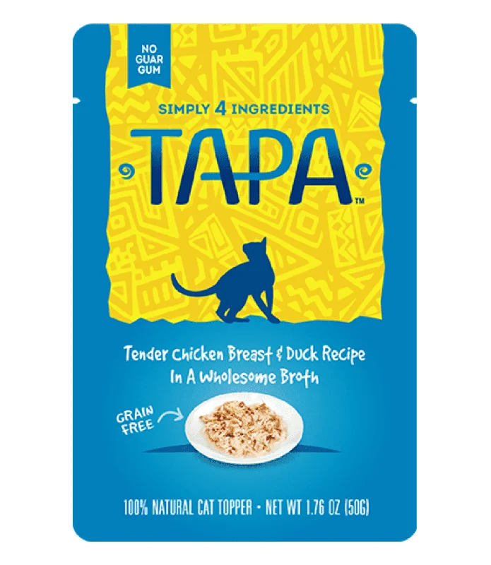    - Fish-based cat food  Rawz Tapa Tender Chicken Breast & Duck Wet Cat Food Recipe In Wholesome Broth