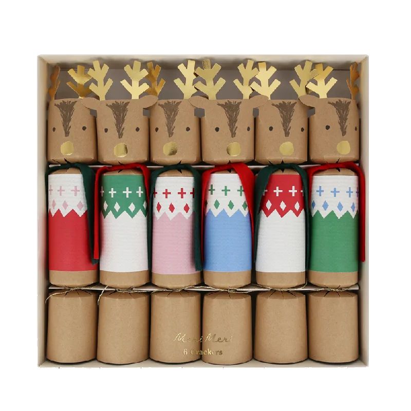 - Pet tear stain cleaning wipesMeri Meri Christmas Crackers Reindeer in Jumpers Pack of 6