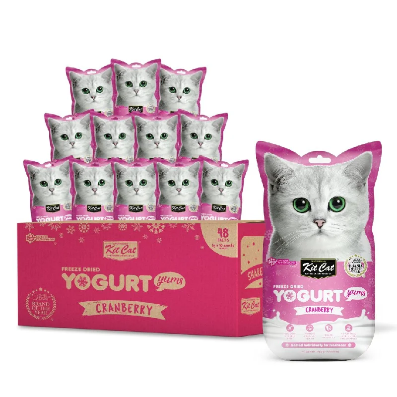    - Chicken flavor cat food  [CTN OF 48] Kit Cat Freeze Dried Yogurt Yums Cat Treat - Cranberry (10pcs/pkt)